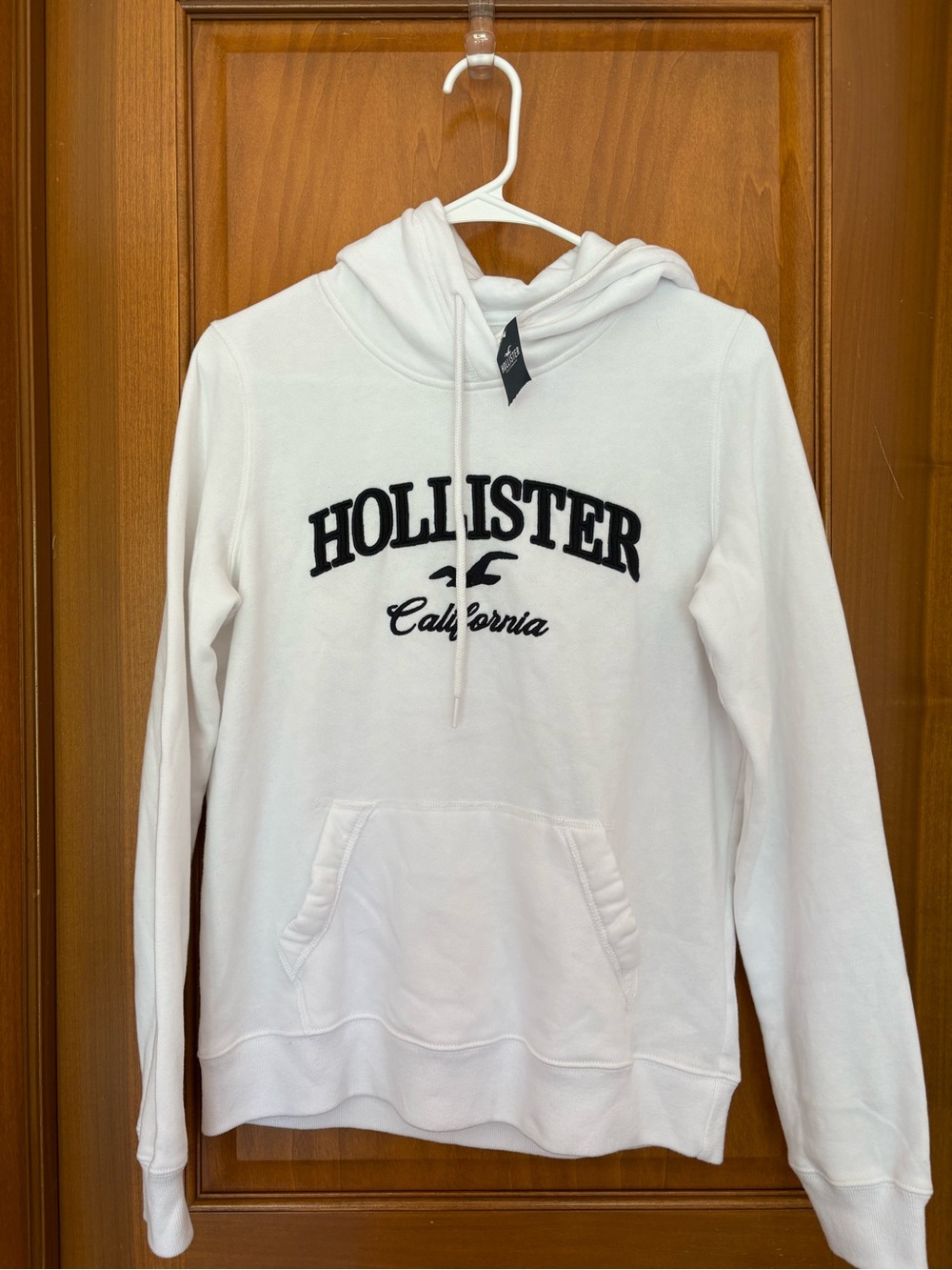 Hollister White Logo Pullover Hoodie